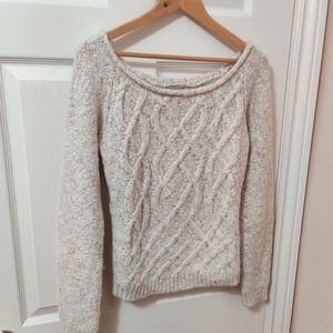 Guess Jeans Rainbow Cream Coloured Knit Mohair Blend Sweater